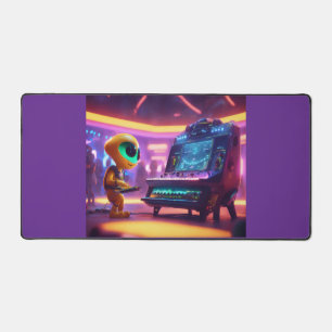 Spaßliebende niedliche Alien-Cartoon-Tischdecke –  Schreibtischunterlage