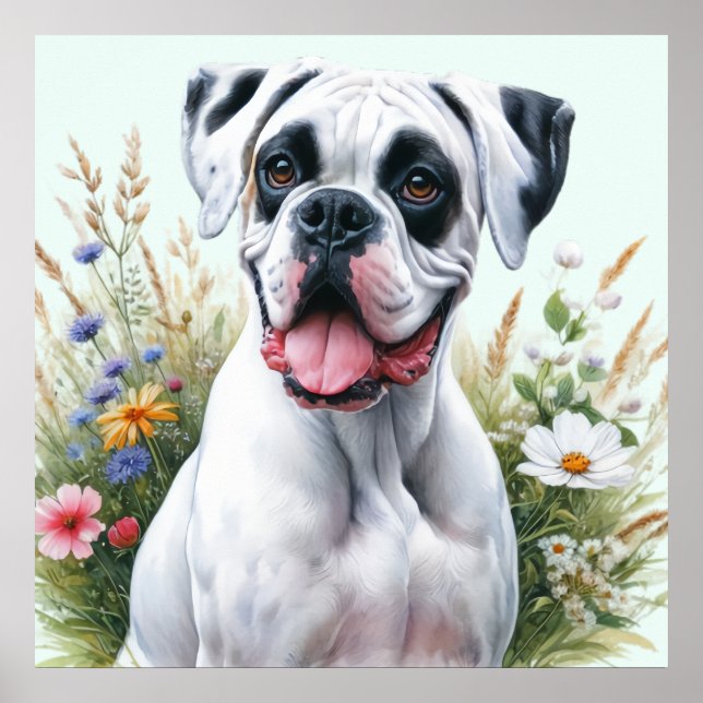 Spaßliebendes Boxerhund-Poster Poster (Vorne)