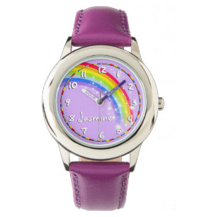 Spaßmädchen-Regenbogenlila Namensarmbanduhr Armbanduhr