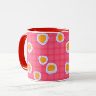 Spaßorte auf einem korallenrosa karierten Hintergr Tasse