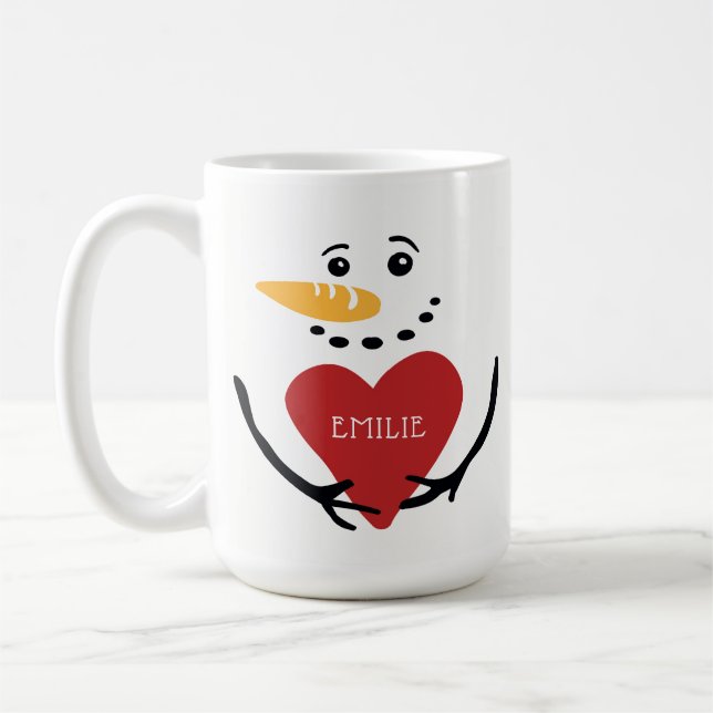Spaßpersonalisierte Snowman-Kaffee-Tasse Kaffeetasse (Links)