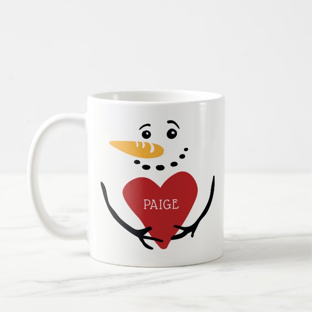 Spaßpersonalisierte Snowman-Kaffee-Tasse Kaffeetasse (Links)