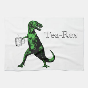SpaßTyrannosaurus Rex trinkender Tee: Ein Tee-Rex… Handtuch