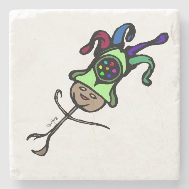 Spaßvogel-Untersetzer Steinuntersetzer (Vorderseite)