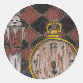 Spät. Spät. Spät. Runder Aufkleber