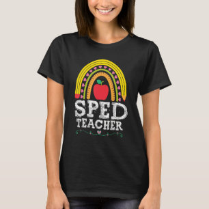 Spat Teacher School Material Bleistift Regenbogen T-Shirt