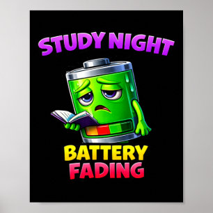 Spätabend-Studienenergie-Drainage-Humor  Poster