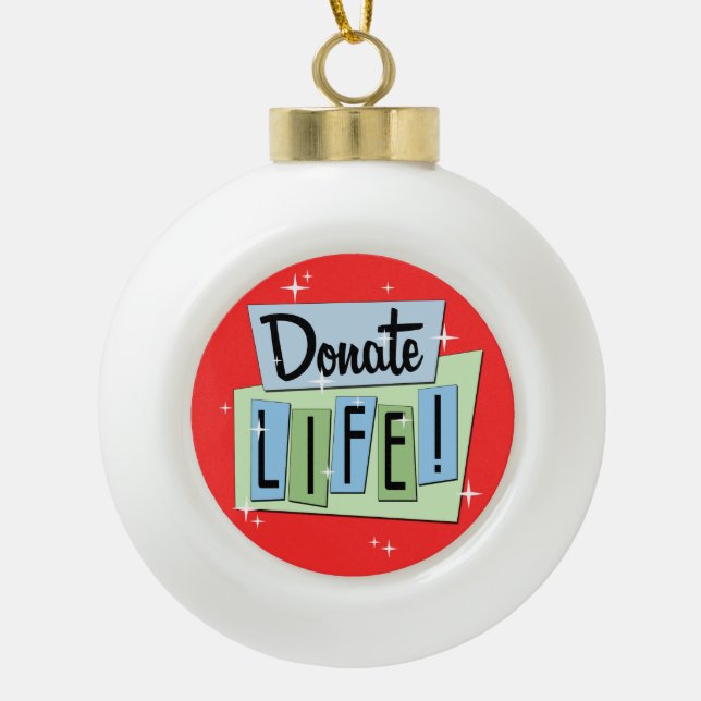 Spate Life Retro Baum-Ornament Keramik Kugel-Ornament (Vorderseite)