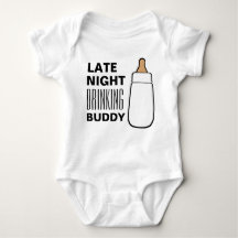 Späte Nacht Drink Bud Flasche Baby Shirt Bodysuit