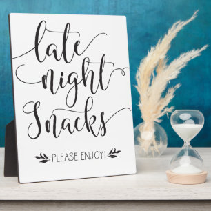 Späte Nacht Snacks Gefallen Schild Fotoplatte