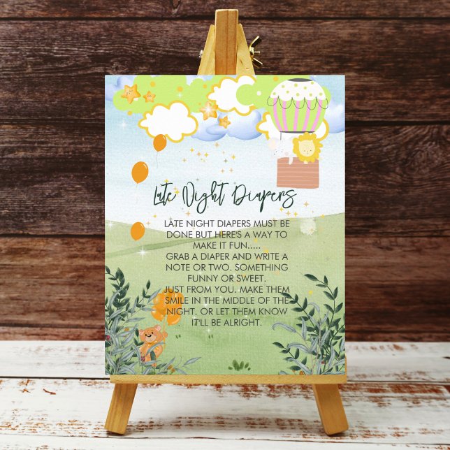 Späte Nacht Windeln Abenteuer beginnt Heißluftball Poster (Von Creator hochgeladen)