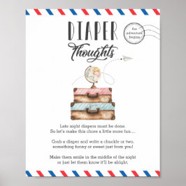 Späte Nacht Windeln Gedanken Babydusche Spiel Poster