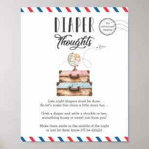 Späte Nacht Windeln Gedanken Babydusche Spiel Poster