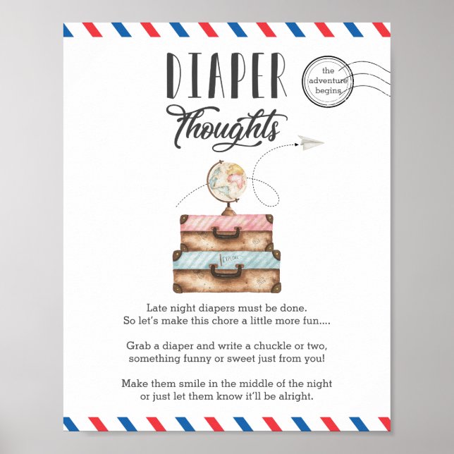 Späte Nacht Windeln Gedanken Babydusche Spiel Poster (Vorne)