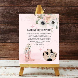 Späte Nacht Windeln Saddup Western Cowgirl Thema Poster