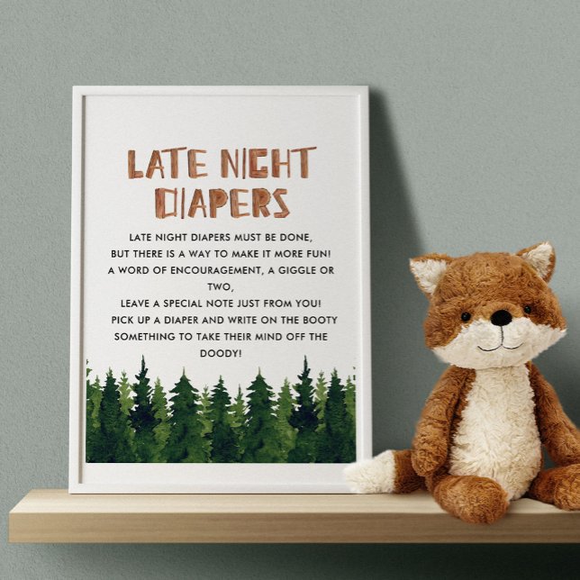 Späte nächtliche Windeln Woodland Baby Showspiel Poster (Von Creator hochgeladen)