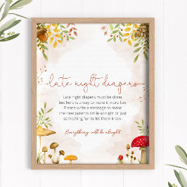 Späte Nachttaucher Babydusche Schild Woodland