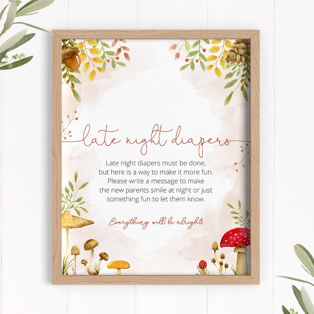 Späte Nachttaucher Babydusche Schild Woodland (Von Creator hochgeladen)