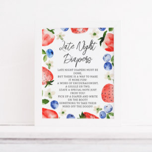 Späte Nachttaucher Berry Baby Dusche Poster