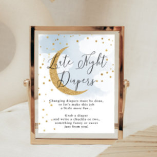 Späte Nachttaucher Blue Gold Moon Baby Showspiel Poster