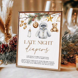 Späte Nachttaucher Boho Christmas Baby Dusche Poster