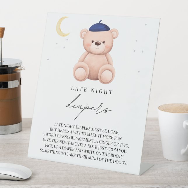 Späte Nachttaucher Bonjour Bebe French Baby Dusche Sockelschild (In Situ)