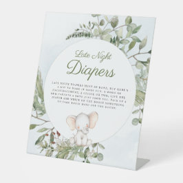 Späte Nachttaucher Boy Elephant Baby Duschzeichen Sockelschild