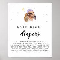 Späte Nachttaucher Dackel Wasserfarbzeichen