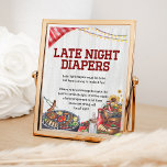 Späte Nachttaucher GRILLEN Hinterhof Rustikale Bab Poster<br><div class="desc">Späte Nacht Windeln GRILLEN Hinterhof Rustikales Baby Duschposter.</div>