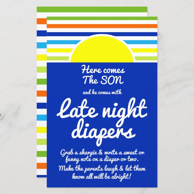 Späte Nachttaucher kommen hier zur Son Baby Dusche (Vorne/Hinten)