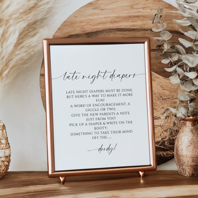 Späte Nachttaucher Minimalistische Babydusche Poster (Von Creator hochgeladen)