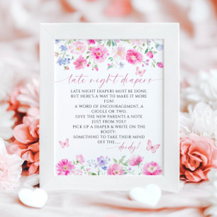 Späte Nachttaucher Minimalistische Babydusche Poster