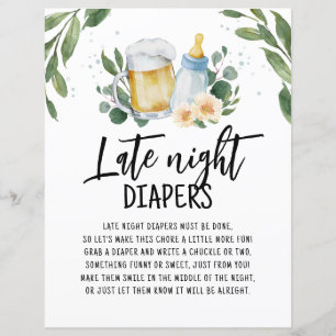 Späte Nachttaucher Sign Baby brütet Grünpflanzen