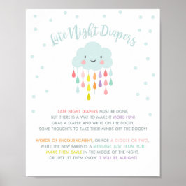 Späte Nachttaucher signieren Cloud Raindrops Rainb Poster