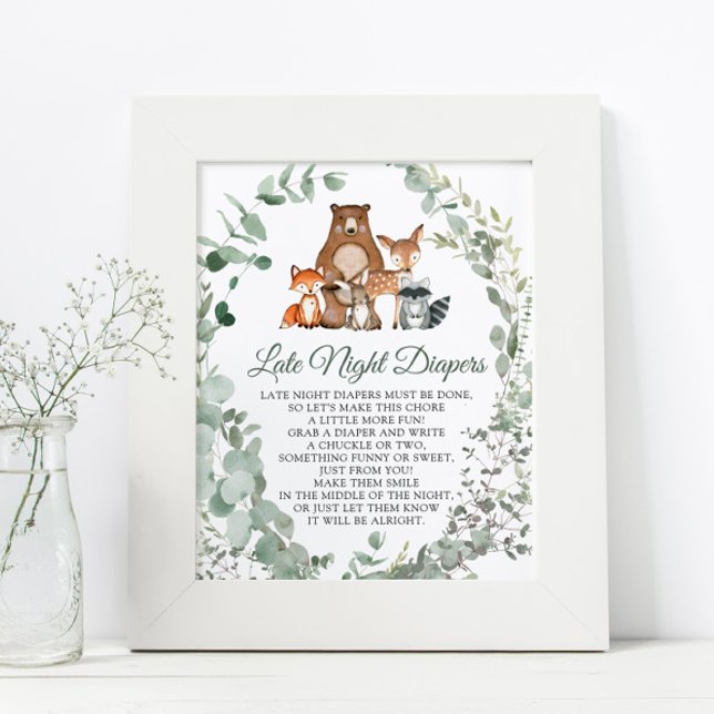 Späte Nachttaucher Woodland Babydusche Poster (Von Creator hochgeladen)