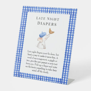 Spate Night Diapers Bonjour French Gingham Blue Sockelschild