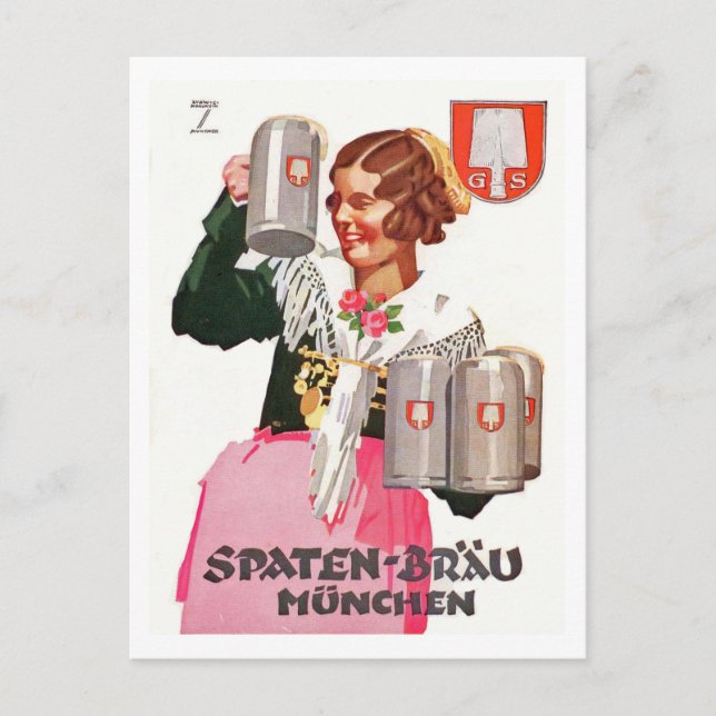 Spaten Brä u - Hohlwein Postkarte (Vorderseite)