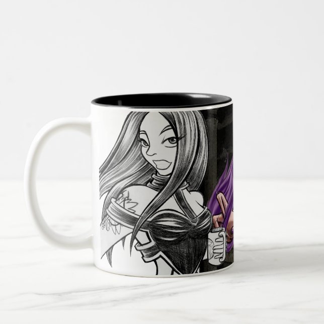 Spaten-Farbe u. Skizze Zweifarbige Tasse (Links)