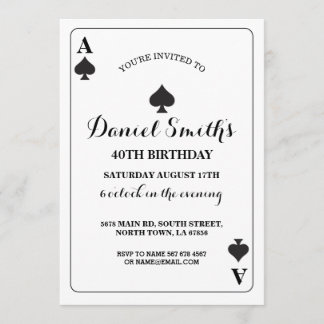 Spaten-Spielkarte-Geburtstags-Asvegas-Einladung Einladung
