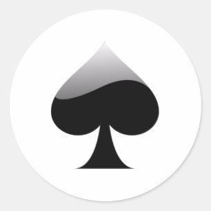 Spaten-Spielkarten Runder Aufkleber