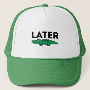Später Alligator Lustiger Gator Tier Grün Herren Truckerkappe