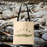 Später Alligator Tote Bag - Quirky Farewell Design