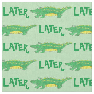 Später Gator Green Yellow Alligator Crocodile Croc Stoff