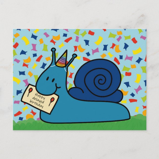 Später glücklicher Geburtstag Postkarte (Vorderseite)