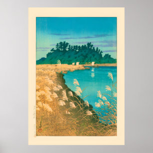 Später Herbst in Ichikawa von Kawase Hasui Poster