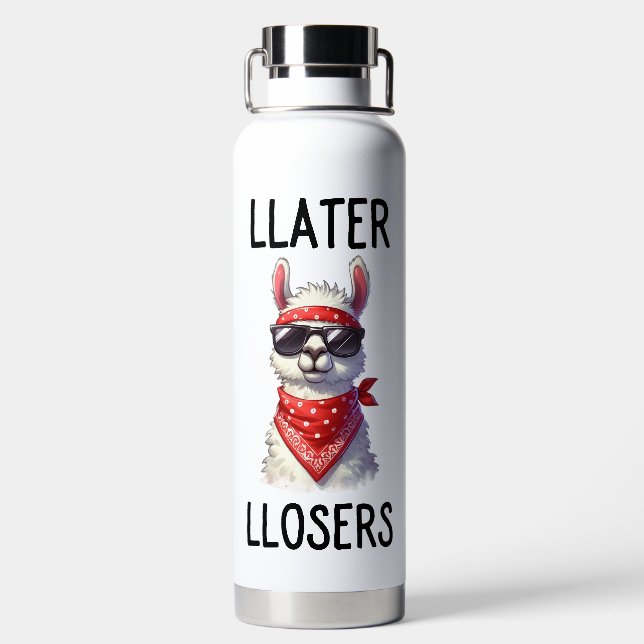 SPÄTER LOSERS LLAMA MIT SUNGLASSEN TRINKFLASCHE (Rückseite)