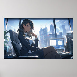 Später Nachmittag in meinem Büro Poster