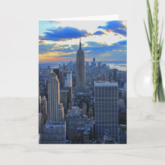 Später Nachmittag NYC Skyline als Sonnenuntergang Karte