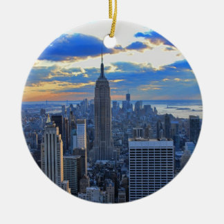 Später Nachmittag NYC Skyline als Sonnenuntergang Keramik Ornament