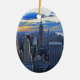 Später Nachmittag NYC Skyline als Sonnenuntergang Keramik Ornament